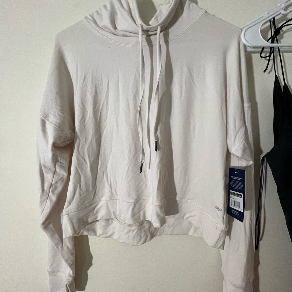 Marika Activewear - beige long sleeve slightly cropped top